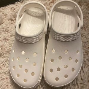 Cute white platform crocs